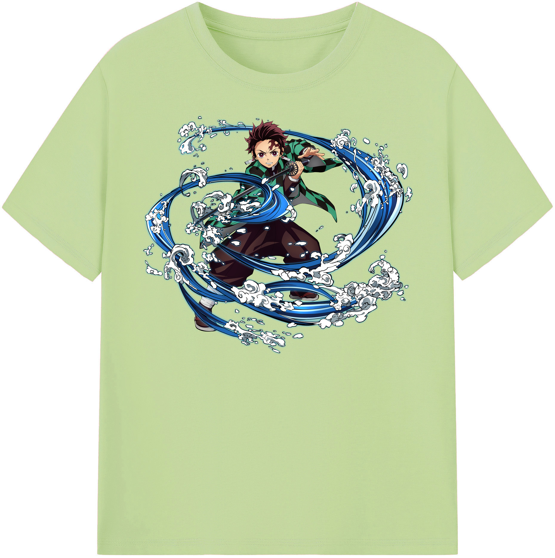 （画像用） 鬼滅の刃 竈門 炭治郎／かまど たんじろう Kamado Tanjirou 綿100％半袖Tシャツ（フロントプリント）